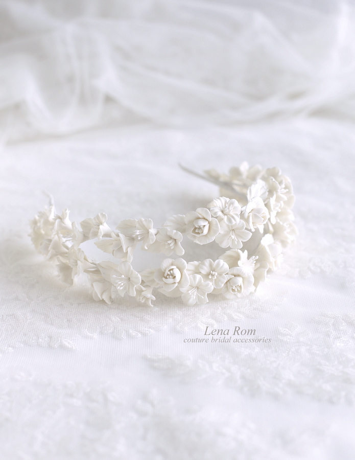 Cecile / Floral Bridal Headband