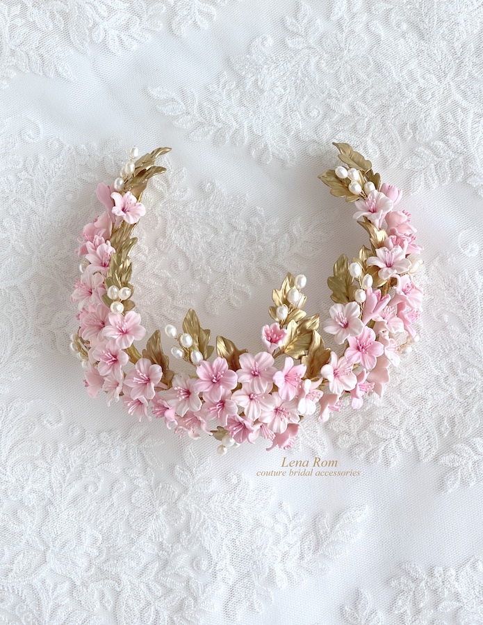 Cherry Blossom Bridal Headband | Lena Rom Bridal