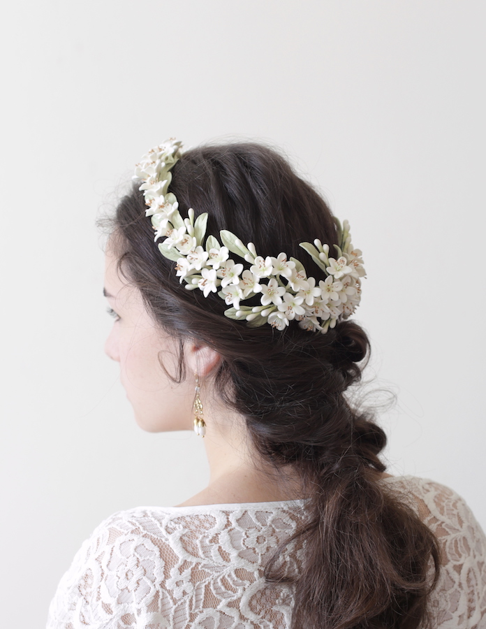 Orange Blossom Bridal Wreath - Image 2