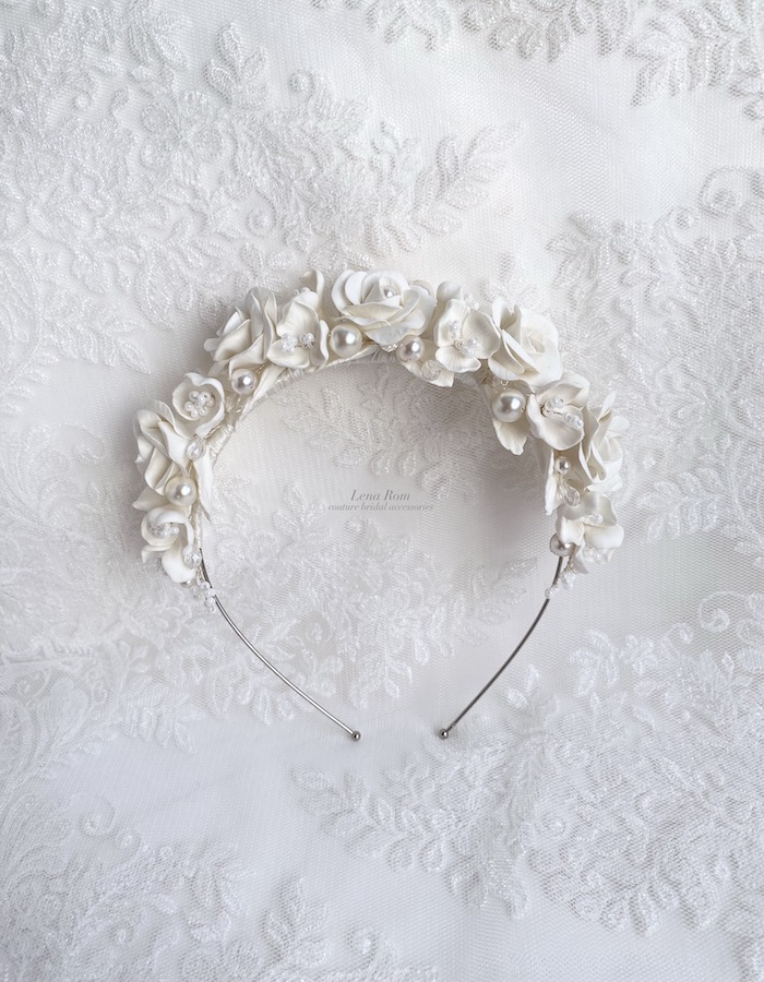 Ekaterina / Pearl Bridal Crown - Image 3