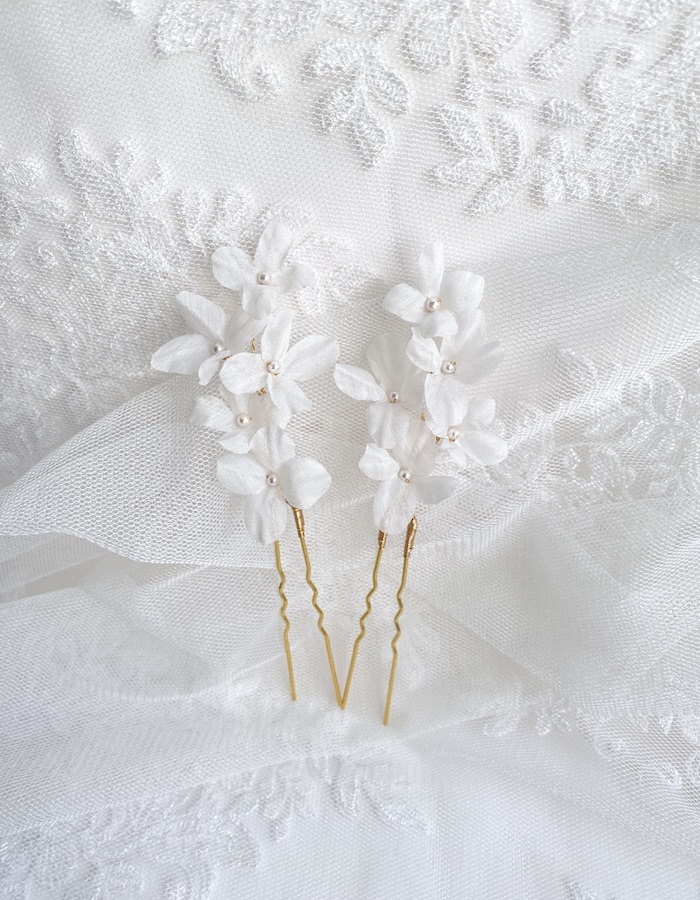 silk flowers bridal hair pins