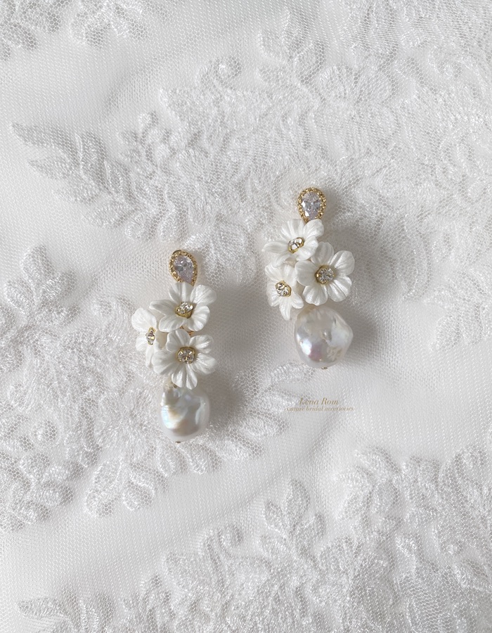 baroque pearl bridal earrings